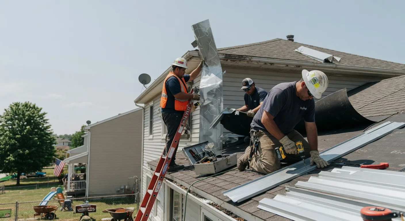 Storm Damage Metal Roof Repair in Prairieton, IN